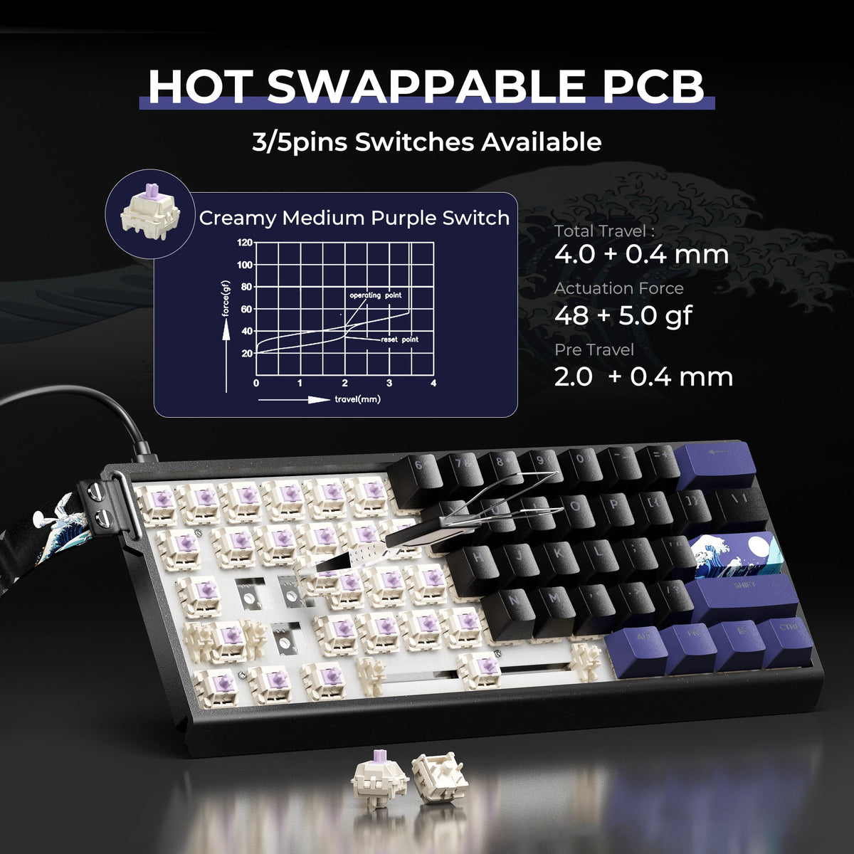 XVX H61 60% Aluminum RGB Wired Mechanical Keyboard