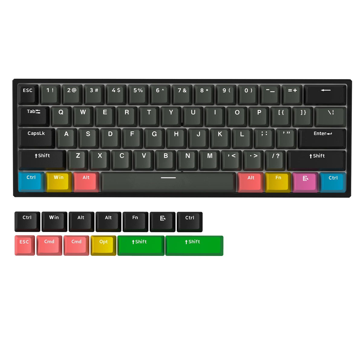 XVX H61 60% Aluminum RGB Wired Mechanical Keyboard
